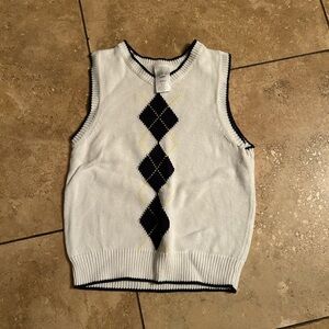 Gymboree Men's Argyle Sweater Vest - White and Black